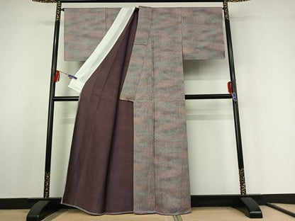 平和屋着物▽上質な小紋 単衣 霞文 暈し染め 正絹 逸品 AABF1842jh