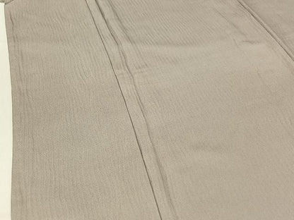 平和屋着物▽上質な色無地 単衣 よろけ縞地紋 薄梅鼠色 正絹 逸品 AABF1843jh
