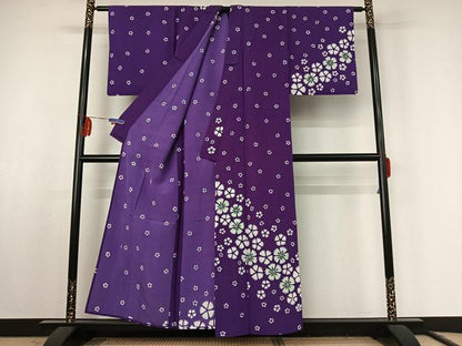 平和屋着物▽訪問着 単衣 舞花文 洗える着物 AABF1847jh