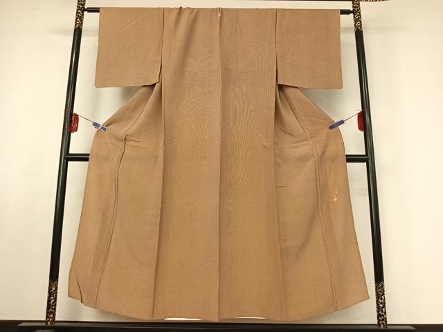 平和屋着物▽江戸小紋 単衣 作家物 万筋 伽羅色×国防色 正絹 逸品 AABF1848jh
