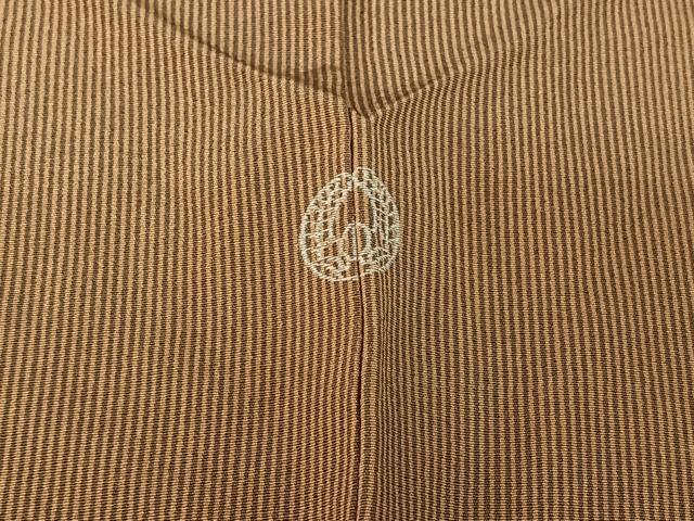 平和屋着物▽江戸小紋 単衣 作家物 万筋 伽羅色×国防色 正絹 逸品 AABF1848jh