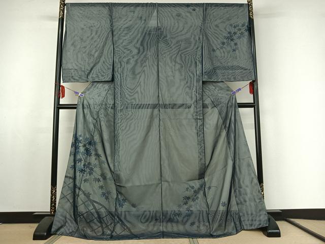 平和屋着物▽訪問着 無双 紗袷 紗×紗 籬枝葉文 金彩 上代38万 仮絵羽 正絹 逸品 AABF1849jh