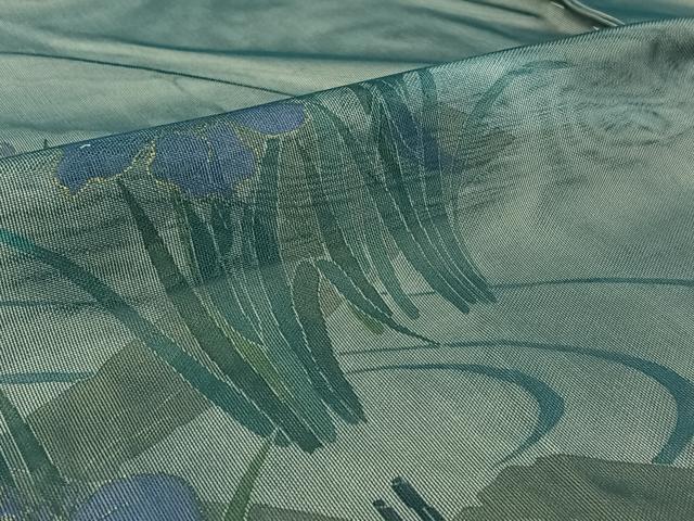 平和屋着物▽訪問着 無双 紗袷 紗×紗 流水杜若文 金彩 上代28万 仮絵羽 正絹 逸品 AABF1850jh