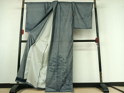 平和屋着物▽訪問着 無双 紗袷 紗×紗 立波文 金彩 上代38万 仮絵羽 正絹 逸品 未使用 AABF1851jh