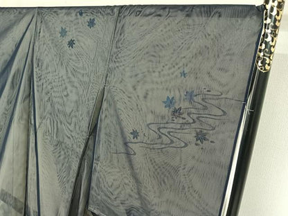 平和屋着物▽訪問着 無双 紗袷 紗×紗 流水枝葉文 金彩 上代38万 仮絵羽 正絹 逸品 未使用 AABF1852jh