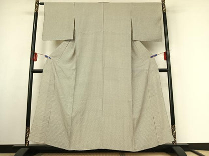 平和屋着物▽上質な小紋 単衣 毘沙門亀甲文 やまと誂製 正絹 逸品 AABF1854jh