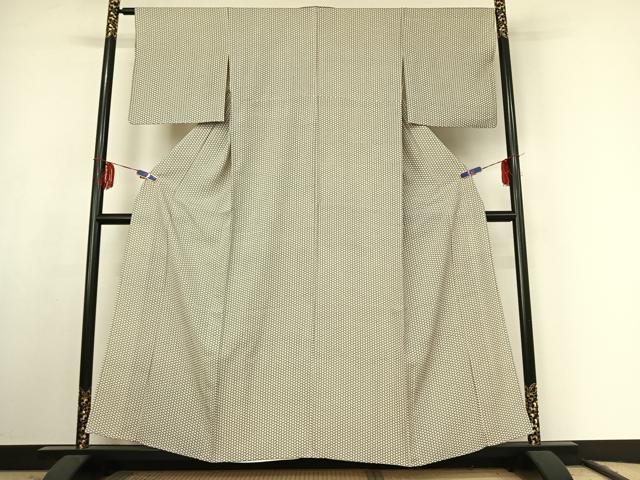 平和屋着物▽上質な小紋 単衣 毘沙門亀甲文 やまと誂製 正絹 逸品 AABF1854jh