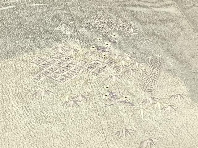 平和屋着物▽訪問着　単衣　総刺繍　吉祥花文　正絹　逸品　AABF1855jh