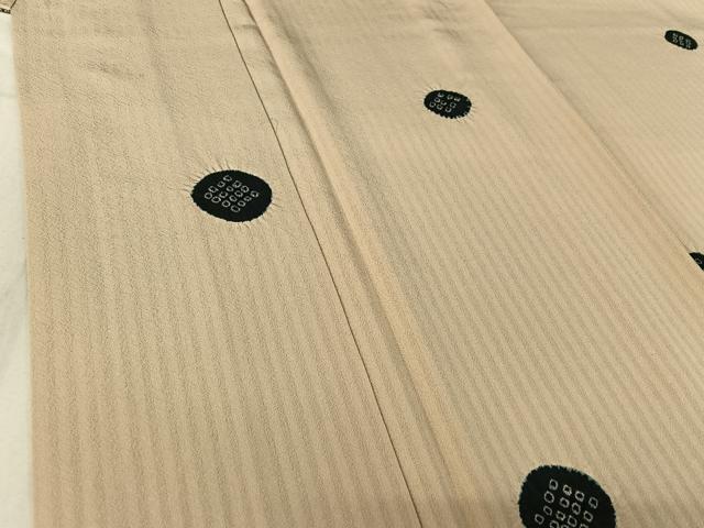 平和屋着物▽上質な小紋 単衣 絞り 丸文 正絹 逸品 AABF1858jh