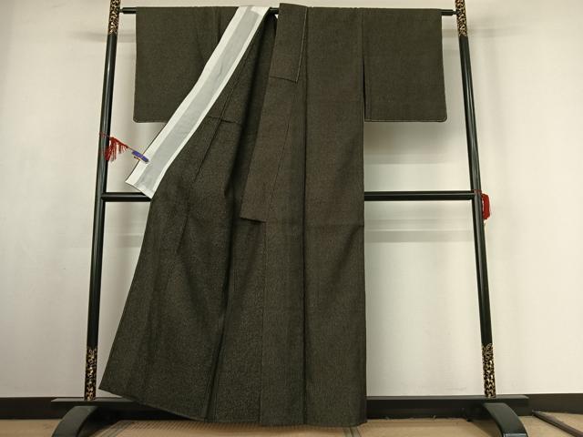 平和屋着物▽上質な小紋 単衣 霞文 暈し染め 正絹 逸品 AABF1859jh