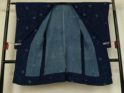 平和屋着物▽道行コート スリーシーズン 春夏秋 塵除け 丸文 正絹 逸品 AABF1862jh