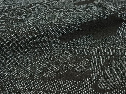 平和屋着物▽本塩沢 単衣 110亀甲 風景文 正絹 逸品 AABF1865jh