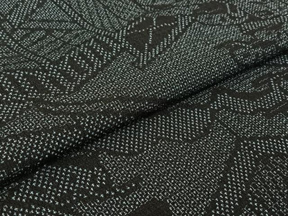 平和屋着物▽本塩沢 単衣 110亀甲 風景文 正絹 逸品 AABF1865jh