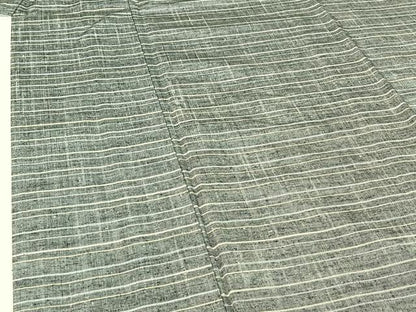 平和屋着物▽上質な紬 単衣 横段文 正絹 逸品 AABF1867jh