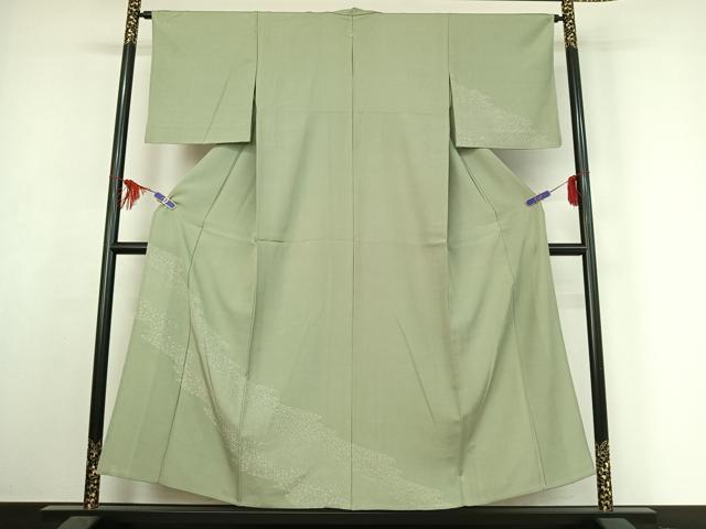 平和屋着物▽江戸小紋　訪問着　単衣　花唐草文　正絹　逸品　AABF1868jh