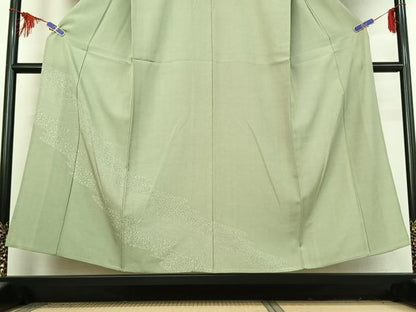 平和屋着物▽江戸小紋　訪問着　単衣　花唐草文　正絹　逸品　AABF1868jh