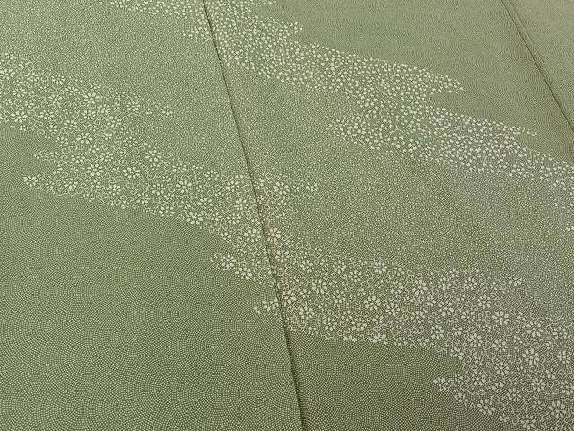 平和屋着物▽江戸小紋　訪問着　単衣　花唐草文　正絹　逸品　AABF1868jh