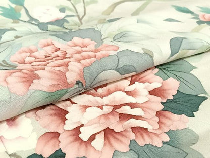 平和屋着物▽訪問着 単衣 手描き 草花文 暈し染め 正絹 逸品 AABF1869jh