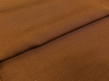 平和屋着物▽上質な紬 単衣 灰茶色 正絹 逸品 AABF1870jh