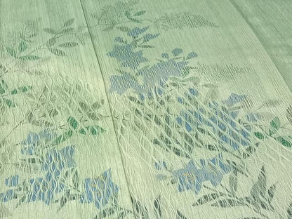 平和屋着物▽訪問着 無双 紗袷 紗×絽 草花文 銀彩 正絹 逸品 AABF1880jh