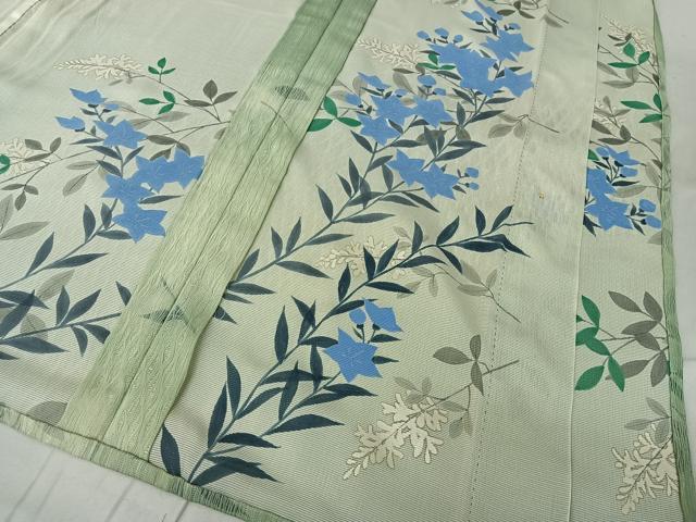 平和屋着物▽訪問着 無双 紗袷 紗×絽 草花文 銀彩 正絹 逸品 AABF1880jh