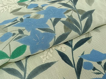 平和屋着物▽訪問着 無双 紗袷 紗×絽 草花文 銀彩 正絹 逸品 AABF1880jh