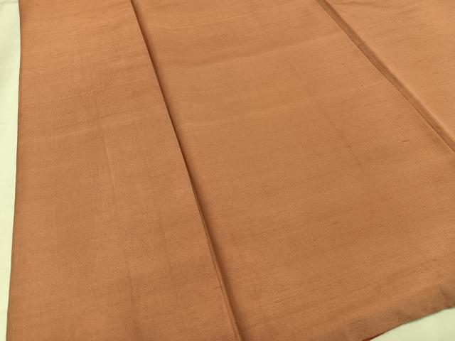 平和屋着物■上質な紬　色無地　ときがら茶色　正絹　逸品　AABF1898oa
