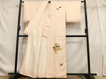 平和屋着物■訪問着 総刺繍 駒刺繍 花冊子文 金糸 正絹 逸品 AABF1930oa