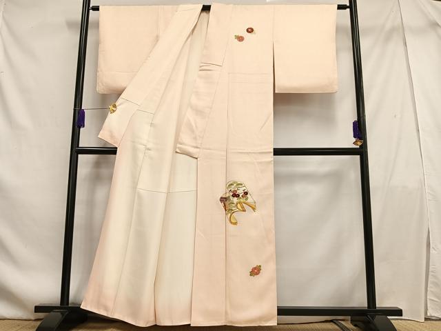 平和屋着物■訪問着 総刺繍 駒刺繍 花冊子文 金糸 正絹 逸品 AABF1930oa