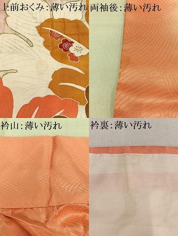 平和屋着物■訪問着 駒刺繍 草花文 暈し染め 金彩 正絹 逸品 AABF1932oa