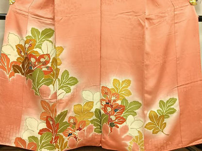 平和屋着物■訪問着 駒刺繍 草花文 暈し染め 金彩 正絹 逸品 AABF1932oa