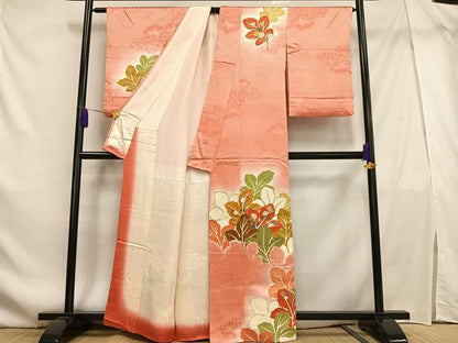 平和屋着物■訪問着 駒刺繍 草花文 暈し染め 金彩 正絹 逸品 AABF1932oa