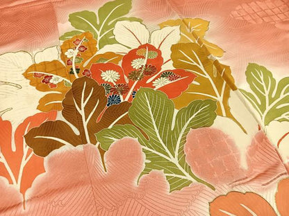 平和屋着物■訪問着 駒刺繍 草花文 暈し染め 金彩 正絹 逸品 AABF1932oa