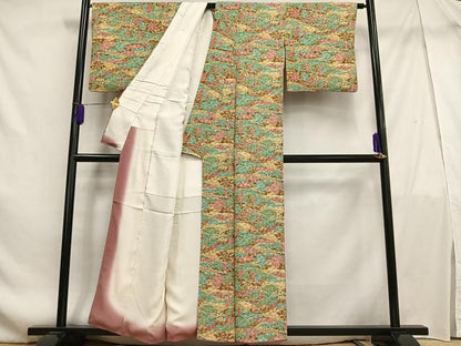 平和屋着物■上質な小紋 風景文 正絹 逸品 AABF1933oa
