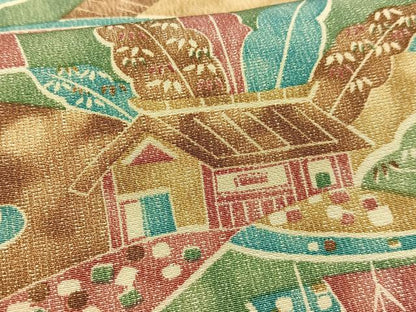 平和屋着物■上質な小紋 風景文 正絹 逸品 AABF1933oa