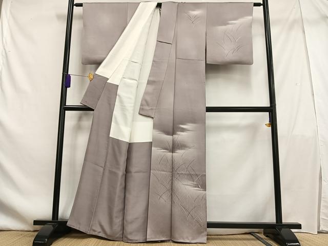 平和屋着物■訪問着 草葉文 暈し染め 正絹 逸品 AABF1934oa