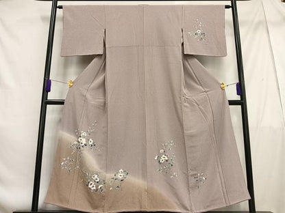 平和屋着物■訪問着 枝花文 たたき染め 正絹 逸品 AABF1937oa