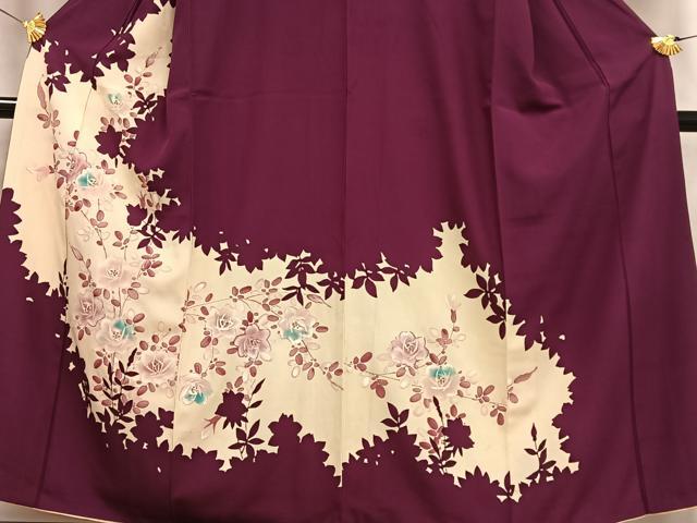 平和屋着物■訪問着 枝花シルエット 金彩 正絹 逸品 AABF1939oa