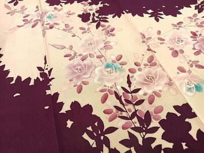 平和屋着物■訪問着 枝花シルエット 金彩 正絹 逸品 AABF1939oa