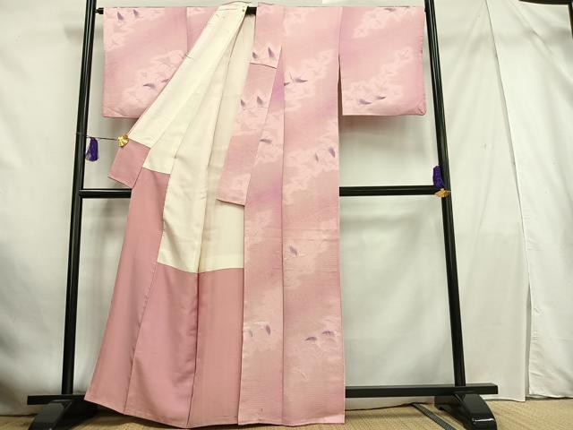 平和屋着物■上質な小紋 地紋起こし 飛鶴文 暈し染め 正絹 逸品 AABF1940oa