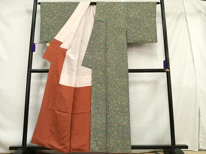 平和屋着物■上質な小紋 草花文 正絹 逸品 AABF1943oa