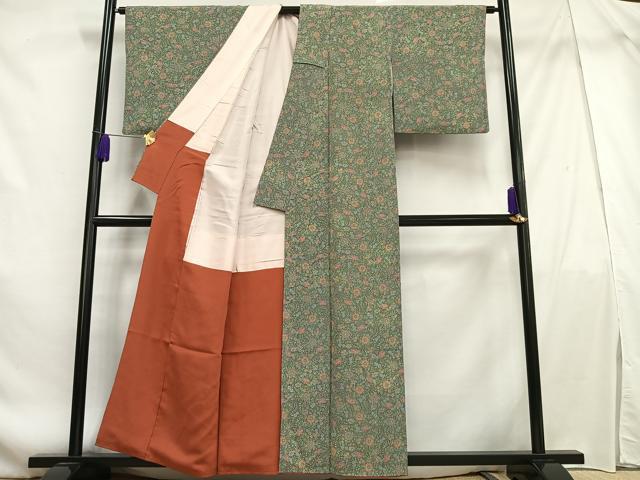 平和屋着物■上質な小紋 草花文 正絹 逸品 AABF1943oa