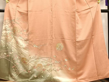 平和屋着物■訪問着 雪輪草花文 暈し染め 金彩 正絹 逸品 AABF1945oa