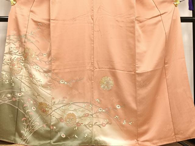 平和屋着物■訪問着 雪輪草花文 暈し染め 金彩 正絹 逸品 AABF1945oa