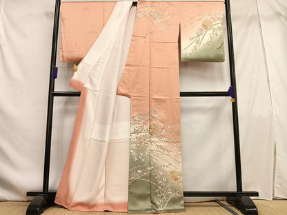 平和屋着物■訪問着 雪輪草花文 暈し染め 金彩 正絹 逸品 AABF1945oa