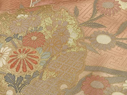 平和屋着物■訪問着 雪輪草花文 暈し染め 金彩 正絹 逸品 AABF1945oa