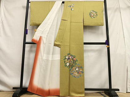 平和屋着物■訪問着 花丸飛鳥文 金彩 正絹 逸品 AABF1951oa