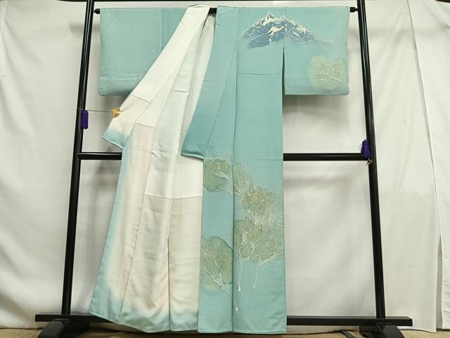 平和屋着物■訪問着 ろうけつ染め 遠山樹林文 正絹 逸品 AABF1954oa