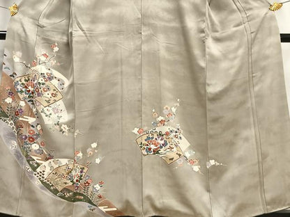 平和屋着物■訪問着 地紙草花文 金銀彩 正絹 逸品 AABF1955oa