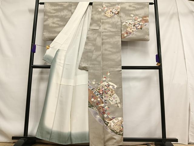 平和屋着物■訪問着 地紙草花文 金銀彩 正絹 逸品 AABF1955oa